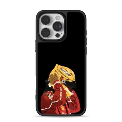 Ferrari F1 driver helmet art iPhone 16 Pro Max Black Case