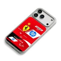 Ferrari F1 Leclerc livery iPhone 17 Pro Max Electroplated Silver Case2