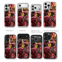 Ferrari F1 Leclerc Sainz Monza Chris Brown Phone Case Black Electroplated Silver For Iphone 11 To 17