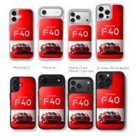 Ferrari F40 red rear car graphic Chris Brown Phone Case Black Electroplated Silver For Iphone 11 To 17