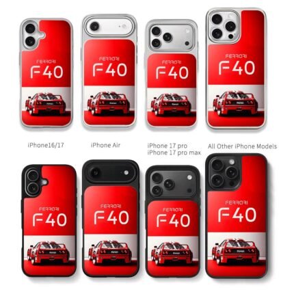 Ferrari F40 red rear car graphic Chris Brown Phone Case Black Electroplated Silver For Iphone 11 To 17