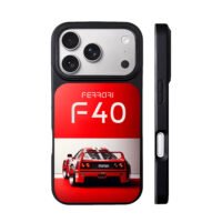 Ferrari F40 red rear car graphic iPhone 17 Pro Max Black Case