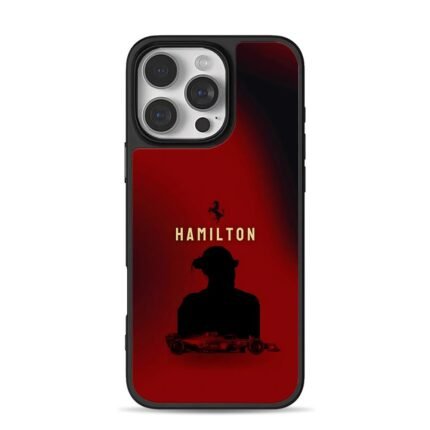 Ferrari Hamilton F1 driver red iPhone 16 Pro Max Black Case