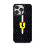 Ferrari horse honeycomb stripe iPhone 16 Pro Max Black Case