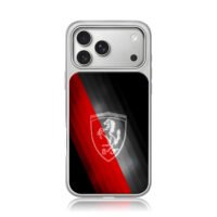 Ferrari horse logo red black iPhone 17 Pro Max Electroplated Silver Case1