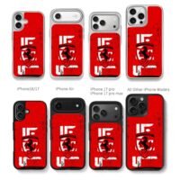 Ferrari prancing horse red print Chris Brown Phone Case Black Electroplated Silver For Iphone 11 To 17
