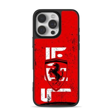 Ferrari prancing horse red print iPhone 16 Pro Max Black Case