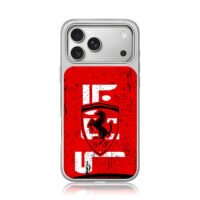 Ferrari prancing horse red print iPhone 17 Pro Max Electroplated Silver Case1