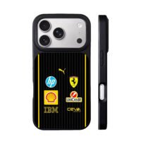 Ferrari Puma HP Shell logos iPhone 17 Pro Max Black Case