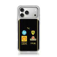 Ferrari Puma HP Shell logos iPhone 17 Pro Max Electroplated Silver Case1