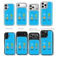 Ferrari Puma logos blue stripes Chris Brown Phone Case Black Electroplated Silver For Iphone 11 To 17