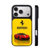 Ferrari red sports car yellow iPhone 17 Pro Max Black Case