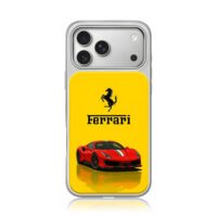 Ferrari red sports car yellow iPhone 17 Pro Max Electroplated Silver Case1