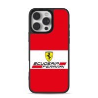 Ferrari Scuderia logo red white iPhone 16 Pro Max Black Case