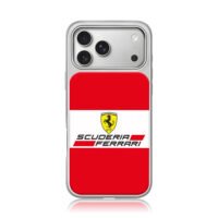 Ferrari Scuderia logo red white iPhone 17 Pro Max Electroplated Silver Case1