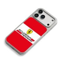 Ferrari Scuderia logo red white iPhone 17 Pro Max Electroplated Silver Case2