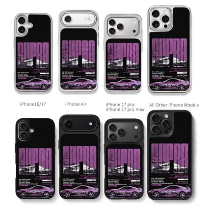 FF Toyota Supra Purple Racecar Chris Brown Phone Case Black Electroplated Silver For Iphone 11 To 17