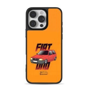 Fiat Uno red cartoon car on orange iPhone 16 Pro Max Black Case