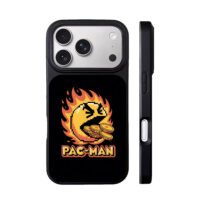 Fiery PacMan eating coins PACMAN iPhone 17 Pro Max Black Case