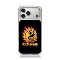 Fiery PacMan eating coins PACMAN iPhone 17 Pro Max Electroplated Silver Case1