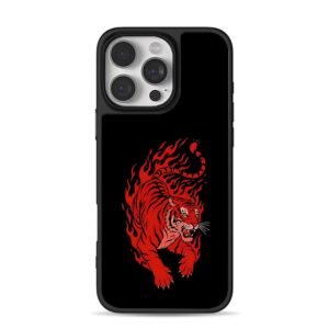 Fiery red roaring flame tiger Phone Case for iPhone 11-17 & Samsung Galaxy S24-S26