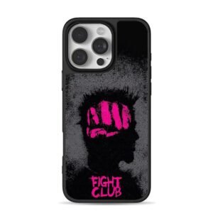 Fight Club pink fist man head art Phone Case for iPhone 11-17 & Samsung Galaxy S24-S26