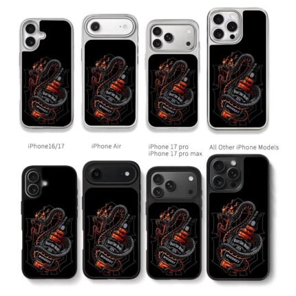 Flaming snake coiled whiskey Chris Brown Phone Case Black Electroplated Silver For Iphone 11 To 17