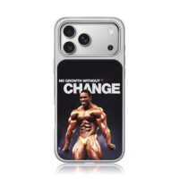 Flex Wheeler with No Growth Without Change quote iPhone 17 Pro Max Electroplated Silver Case1