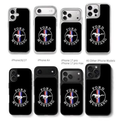 Ford Mustang horse stripe logo Chris Brown Phone Case Black Electroplated Silver For Iphone 11 To 17