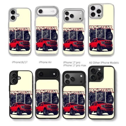 Ford Raptor red pickup truck art Chris Brown Phone Case Black Electroplated Silver For Iphone 11 To 17