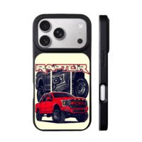 Ford Raptor red pickup truck art iPhone 17 Pro Max Black Case