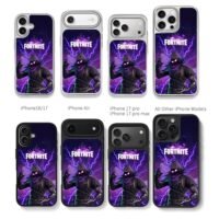 Fortnite Raven skin lightning Chris Brown Phone Case Black Electroplated Silver For Iphone 11 To 17