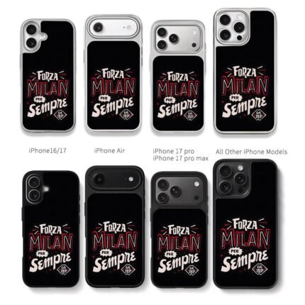 Forza Milan Per Sempre Est1899 Chris Brown Phone Case Black Electroplated Silver For Iphone 11 To 17
