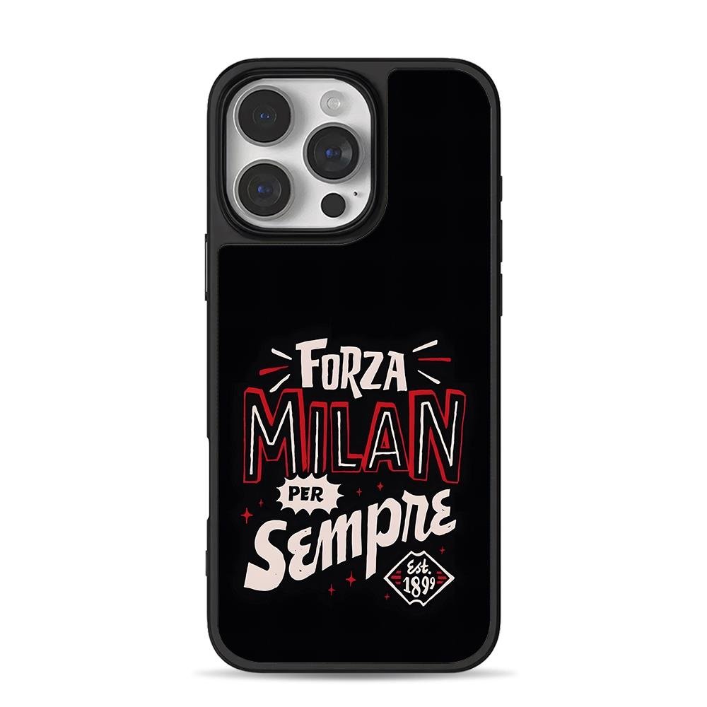 Forza Milan Per Sempre Est1899 iPhone 16 Pro Max Black Case Forza Milan Per Sempre Est1899 iPhone 16 Pro Max Black Case
