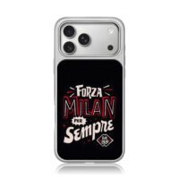 Forza Milan Per Sempre Est1899 iPhone 17 Pro Max Electroplated Silver Case1