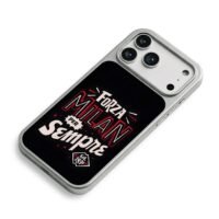 Forza Milan Per Sempre Est1899 iPhone 17 Pro Max Electroplated Silver Case2