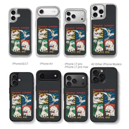 Four panel dino explorer stay rad Chris Brown Phone Case Black Electroplated Silver For Iphone 11 To 17