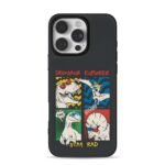 Four panel dino explorer stay rad iPhone 16 Pro Max Black Case