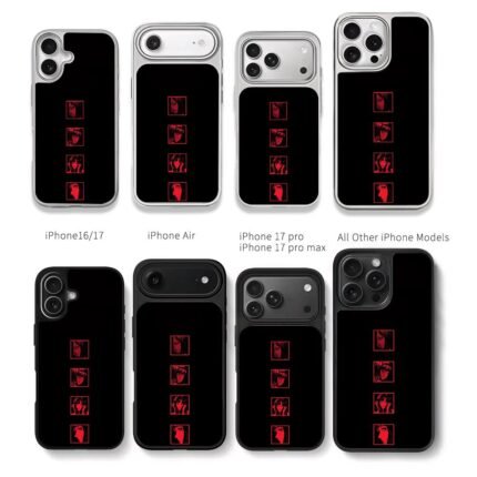 Four red Tomie anime headshots Chris Brown Phone Case Black Electroplated Silver For Iphone 11 To 17