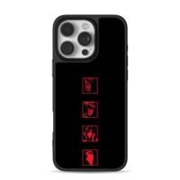 Four red Tomie anime headshots iPhone 16 Pro Max Black Case