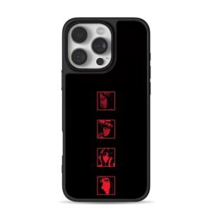 Four red Tomie anime headshots iPhone 16 Pro Max Black Case