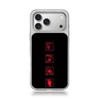 Four red Tomie anime headshots iPhone 17 Pro Max Electroplated Silver Case1