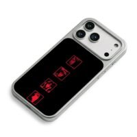 Four red Tomie anime headshots iPhone 17 Pro Max Electroplated Silver Case2