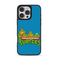 Four TMNT turtles with logo iPhone 16 Pro Max Black Case