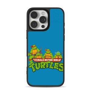 Four TMNT turtles with logo iPhone 16 Pro Max Black Case