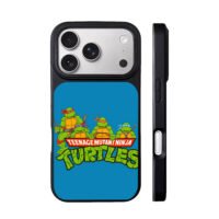 Four TMNT turtles with logo iPhone 17 Pro Max Black Case