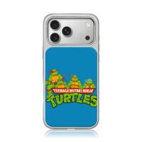 Four TMNT turtles with logo iPhone 17 Pro Max Electroplated Silver Case1