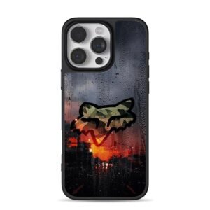 Fox Racing camo fox rainy city Phone Case for iPhone 11-17 & Samsung Galaxy S24-S26