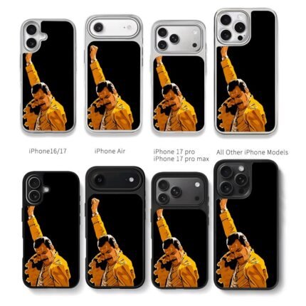 Freddie Mercury Queen live art Chris Brown Phone Case Black Electroplated Silver For Iphone 11 To 17