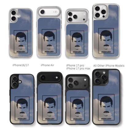 Freddie silhouette MERCURY sky Chris Brown Phone Case Black Electroplated Silver For Iphone 11 To 17